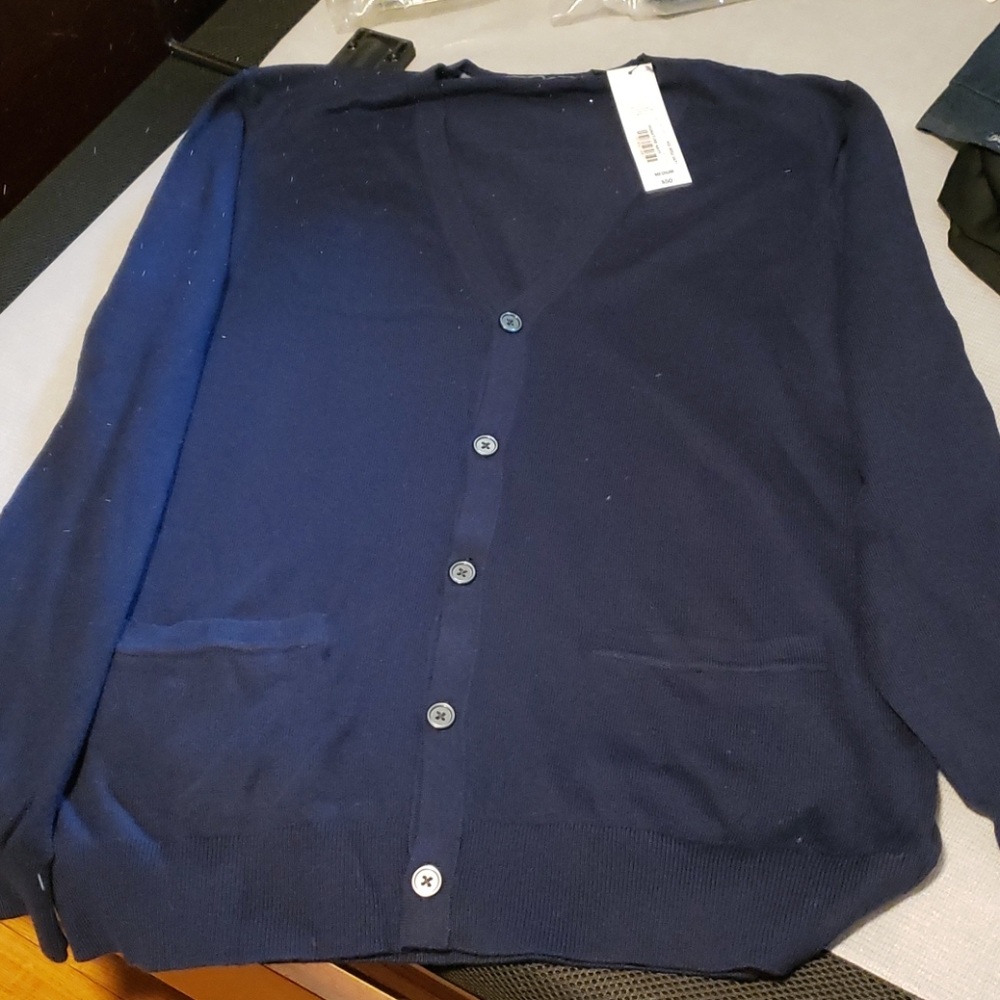 Mens Button Down V-Neck Sweater